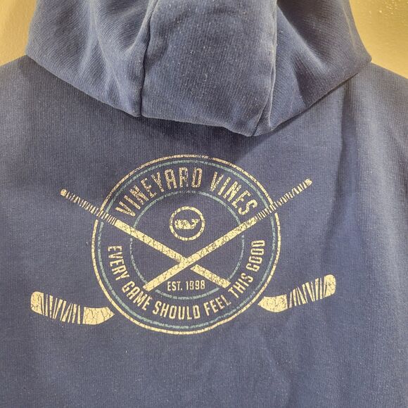 VINEYARD VINES Kids Size XL (16) Full Zip Front Hoodie Light Blue Pockets - Picture 3 of 8